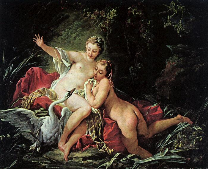 Francois Boucher Leda and the Swan Norge oil painting art